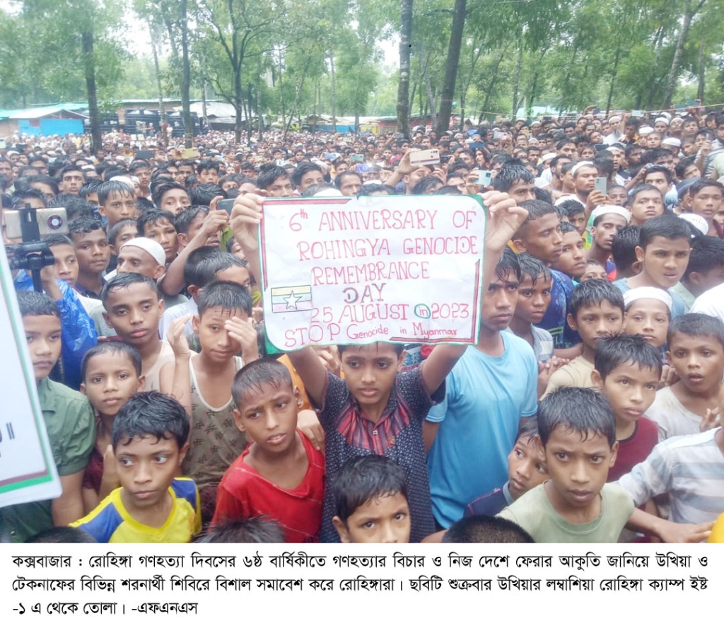 দেশে ফেরার আকুতি জানিয়ে রোহিঙ্গাদের সমাবেশ